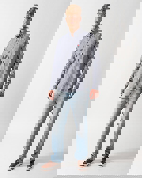 HUGO Evito Slim Fit Mens Long Sleeved Shirt - Navy 418 - CHO - Designer Mens Long Sleeve Shirts