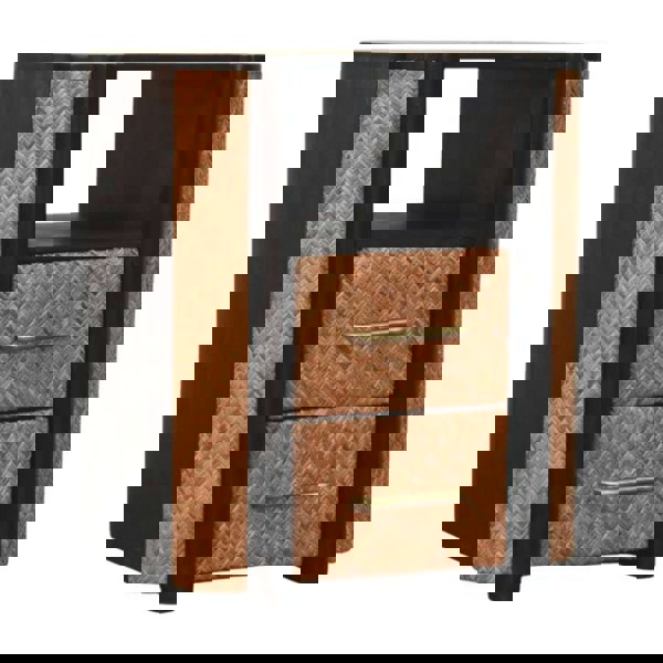 Artisan Furniture Solid Wood Rattan Curve Edge Nightstand