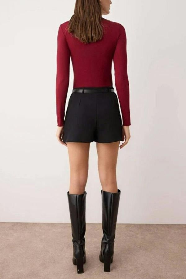 WOVCOR Belted Mini Short Skirt