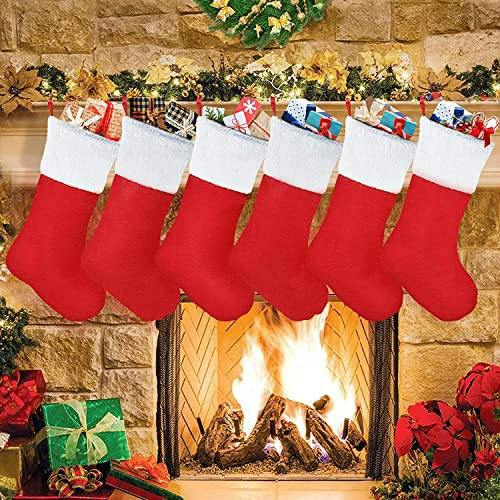 38cm Red Felt Christmas Santa Stocking Hanging Sack for Festive Home Decor image 8