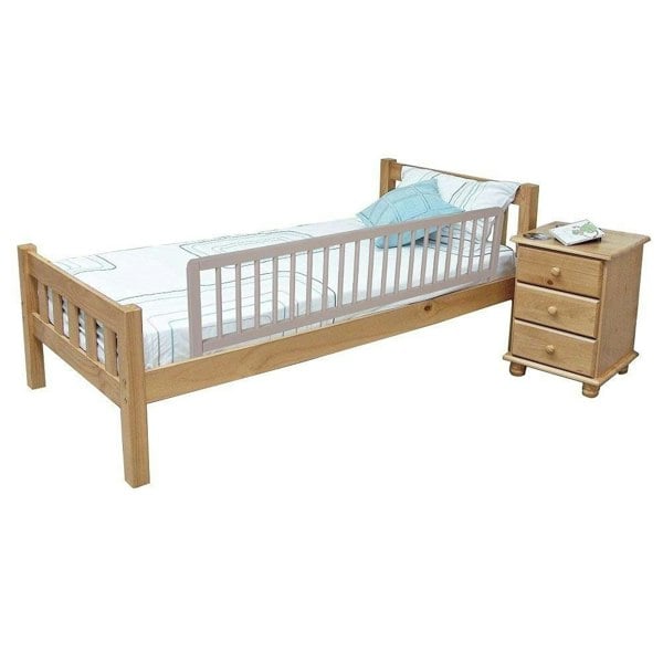 Safetots Extra Wide Wooden Bed Guard, Grey, 38cm High x 140cm Wide, Toddler Bedrail for Safety, Secure Child Bed Rail