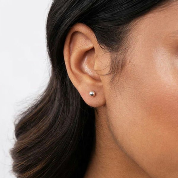 Spero London 9ct Solid Gold Ball Sphere Stud Earring