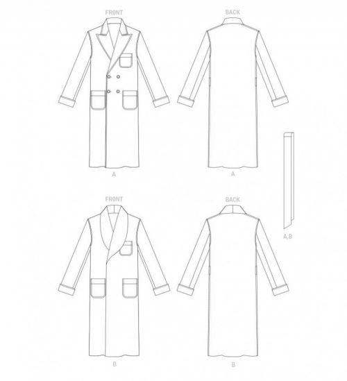 Vogue Sewing Pattern 1855, Robes for Men, MUU (34-36-38-40) - Easy