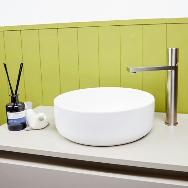 Flode Limingen | High Rise Mono Basin Mixer Tap | Brushed Steel