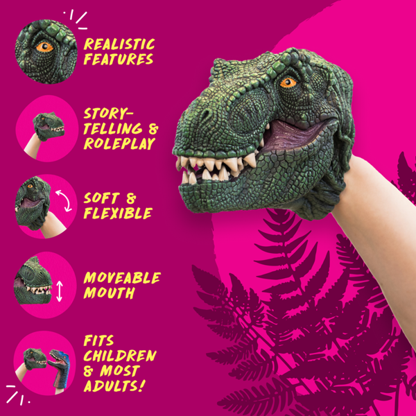 Wildthings Wild Thingz Green T-Rex Hand Puppet