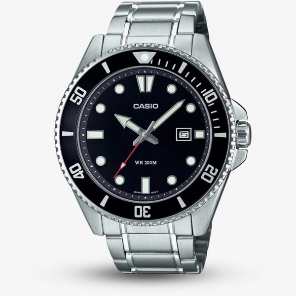 Casio Mens Diver Black & Silver Watch MDV-107D-1A1VEF