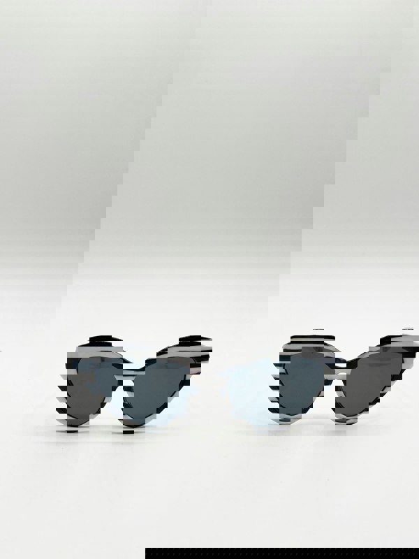 SVNX Cat-Eye Sunglasses in Black White Stripe