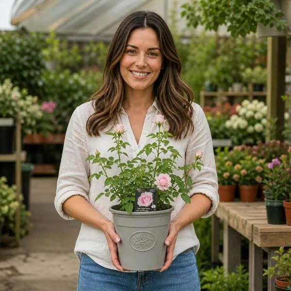 3L Happy Silver Wedding Light Pink Rose Bush - Beautiful Flowering Plant Gift