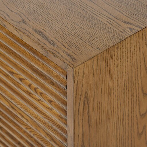 Wyld Haus Velagio Natural Oak Ribbed 2 Drawer Bedside Table