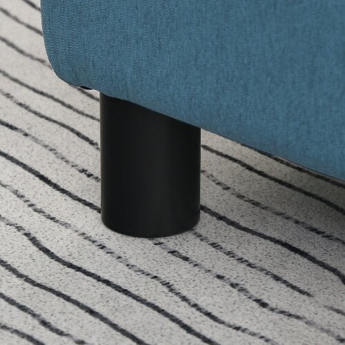 Wyld Haus Fatopa Linen Blue Cube Footstool With 4 Plastic Feet