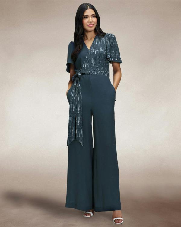 HotSquash Overwrap Print Jumpsuit