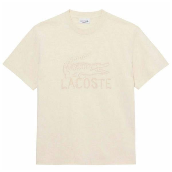 Lacoste Mens Logo Cotton T-Shirt - Beige - 