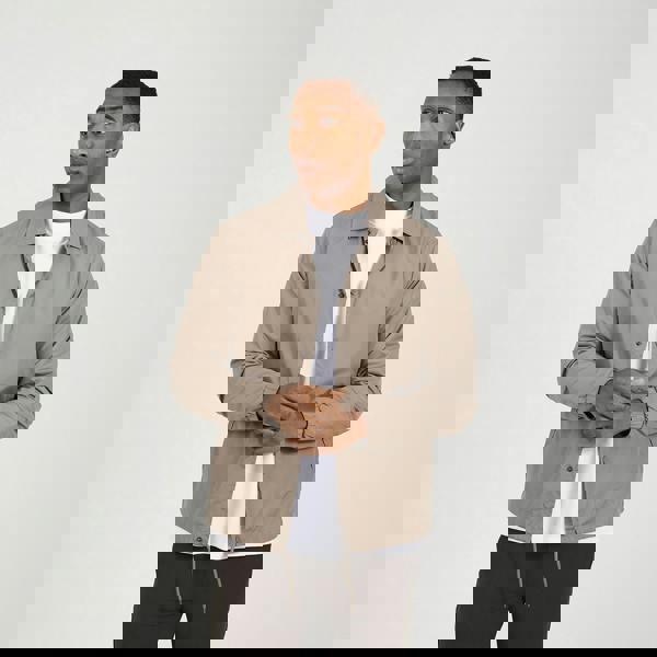 Brave Soul Taupe Lightweight Coach Style Jacket - Taupe Image 1