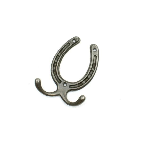 Antique Cast Iron Horseshoe Double Hook