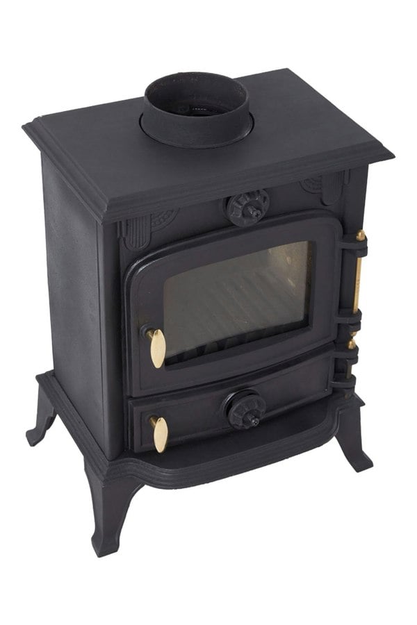 Living and Home Freestanding Cast Iron Wood Burning Stove Fireplace with Stove Pipe