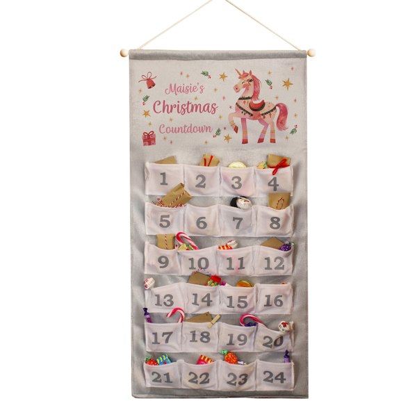 Personalised Memento Company Personalised Unicorn Christmas Advent Calendar