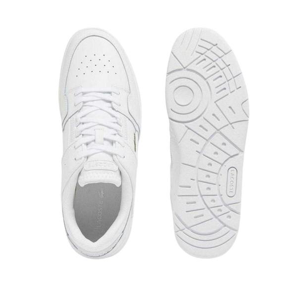 Lacoste Mens Court Cage Leather Trainers - White - 