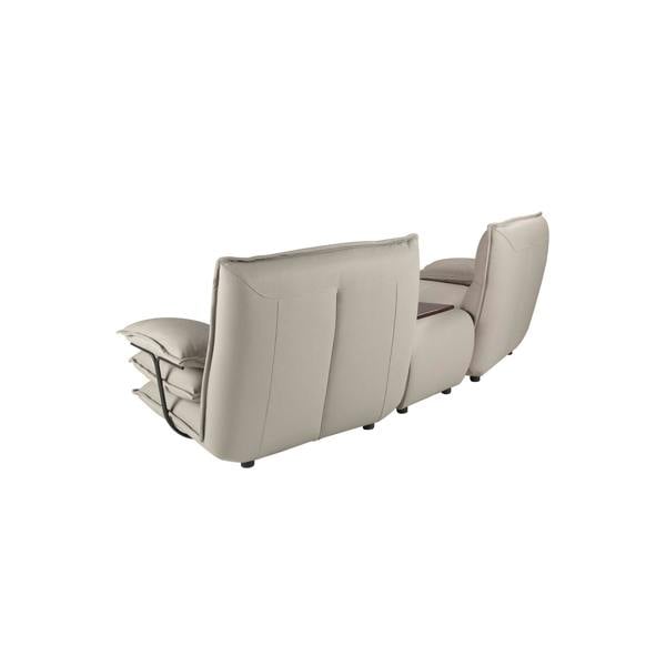 Angel Cerdá 2-Seater Taupe Grey Leather Sofa 6371