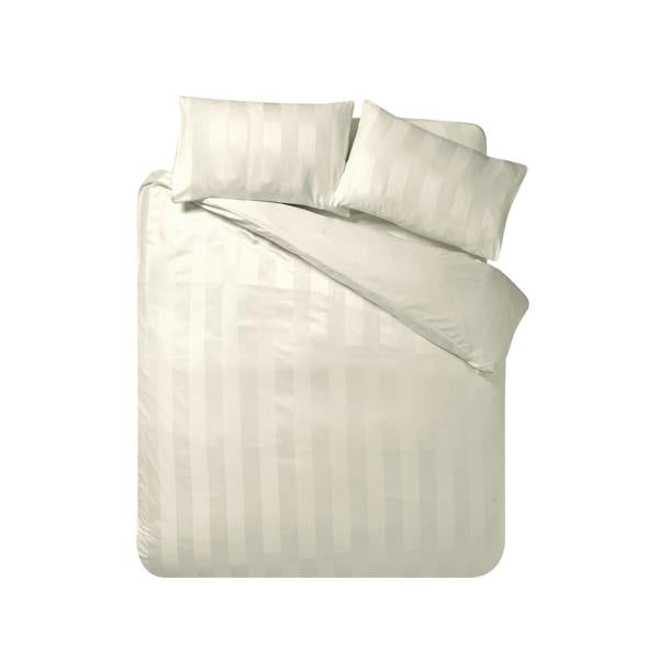Catherine Lansfield So Soft Satin Stripe Duvet Cover Set Cream