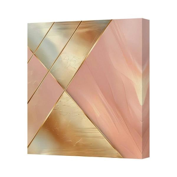 Benjamin Tate Design Pink And Gold Geometric Canvas Wall Art Print Contemporary Abstract
