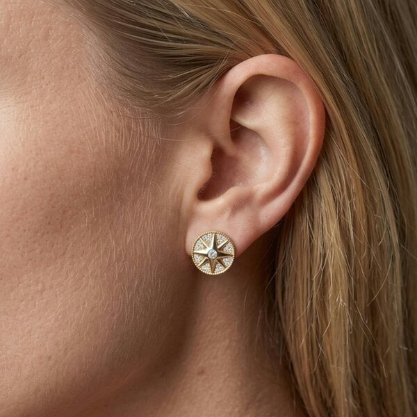 Uchi & Soto Enso Gold Star Pendant Necklace and Earrings Set