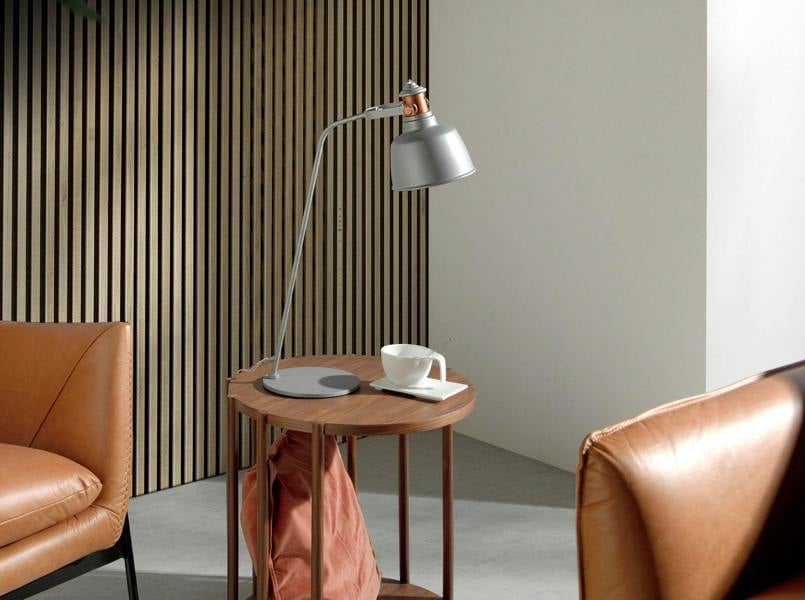 Angel Cerdá Table Lamp in Grey Steel and Bronze Details 8033
