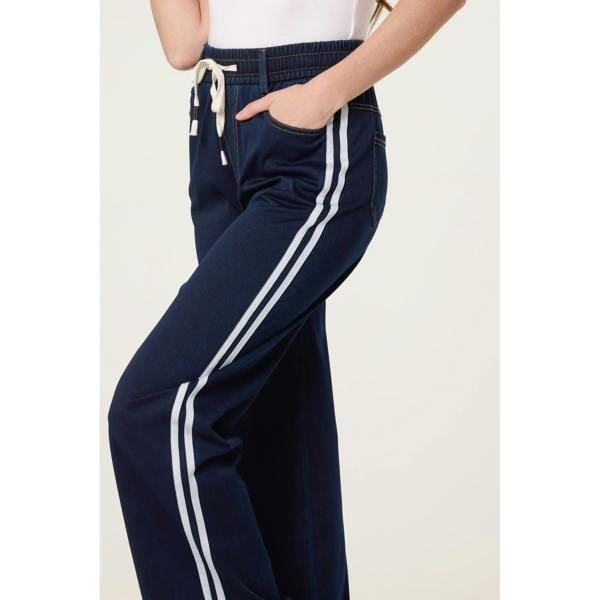 Blue Vanilla Side Stripe Jeans With Drawstring