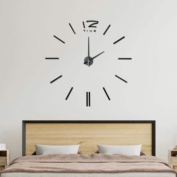 WALPLUS WC2046 - Black 3D Giant Wall Clock