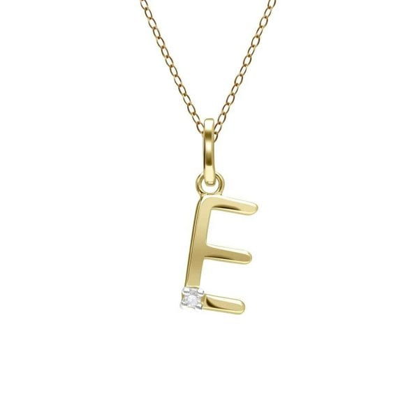 191P0753019 Initial Diamond Letter Necklace In 9ct Yellow Gold 6