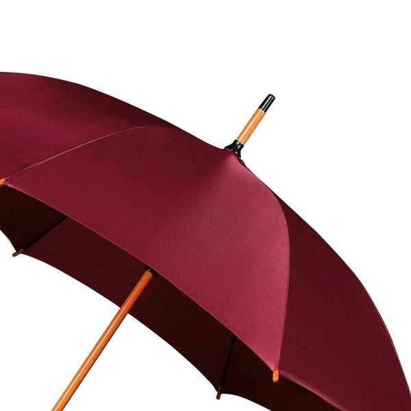 Maroon Wood Stick Walking Umbrella Tip