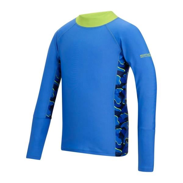 Regatta Childrens/Kids Hoku II Camo Swim Top - Sonic Blue - 