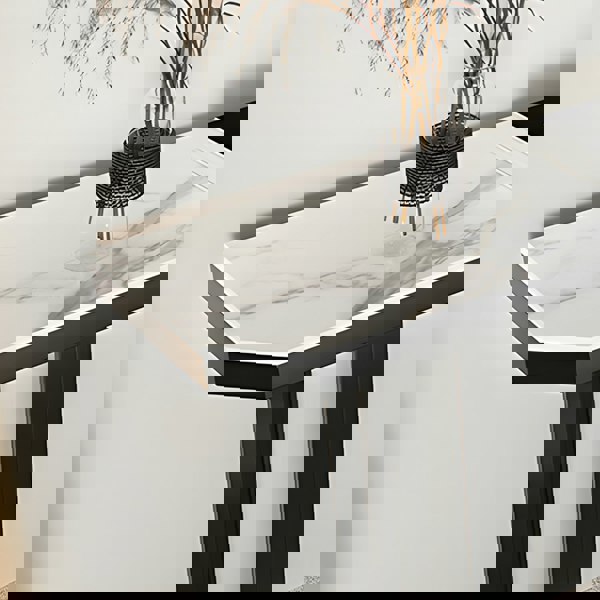 Huli Metal Modern Console Table, Black & White-Rit Concept-Rit Concept