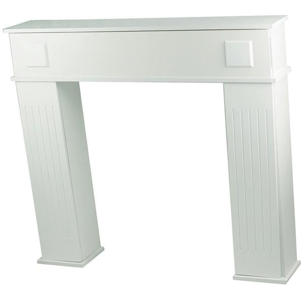 Gr8 Home Wooden White Fireplace Surround Mantelpiece Storage Cabinet Shelves Unit Stand