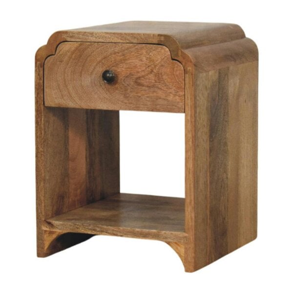 Wyld Haus Paris Natural Mango Wood Nightstand with Drawer and Shelf