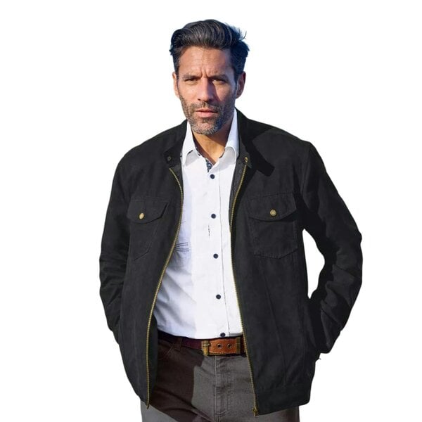Atlas For Men Mens Faux Suede Jacket - Black