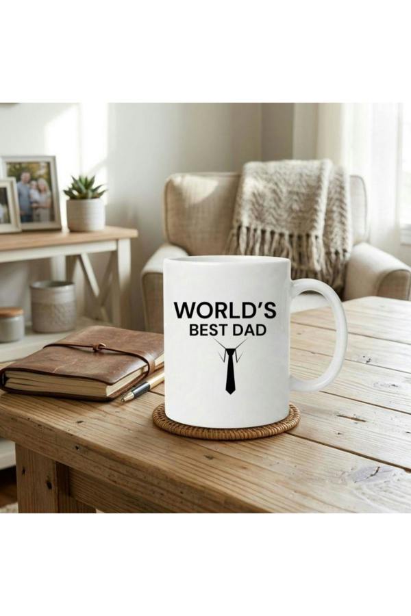 Dyzi World's Best Dad Ceramic Coffee Mug 320ml White Father's Day Gift
