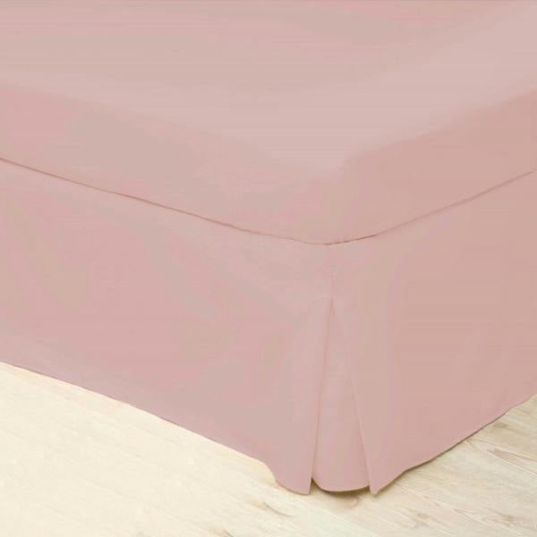 Belledorm Easycare Percale Platform Valance - Powder Pink - 