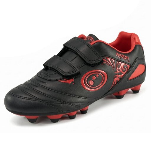 Optimum Razor Junior Easy Fasten Moulded Boots | Sizes 1 to 13 - Black/Red