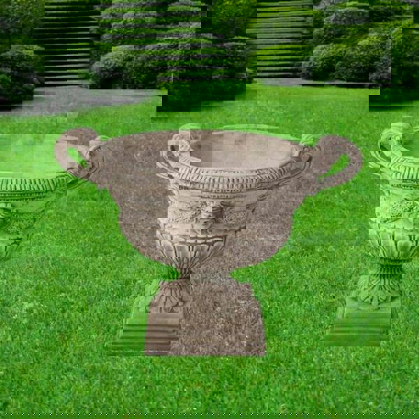 Extra Large Oval Antique Garden Urn and Plinth