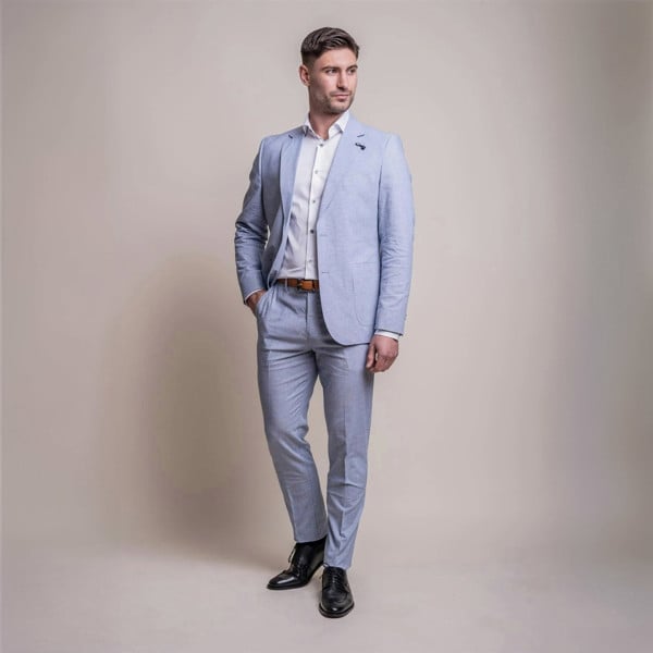 House of Cavani Fredrik Two Piece Suit - Light Blue