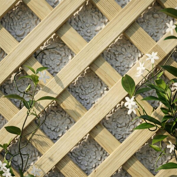 Premier Garden Supplies Urban Diamond Fence Panel Topper 6ft x 1-3ft Garden Trellis, Wall-Mount or Add Extra Height, Treated - Wood - 3, 4 or 5