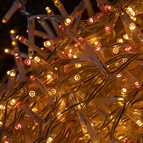 Samuel Alexander 50m 2000 LED TreeBrights Christmas String Lights with Timer in Vintage Gold and Red on Clear Cable