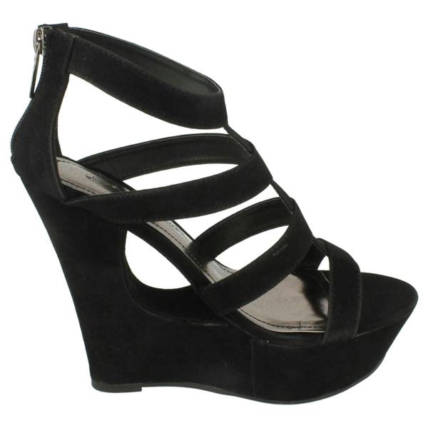 Anne Michelle Ladies Anne Michelle Cut Out Wedge T-Bar Sandals