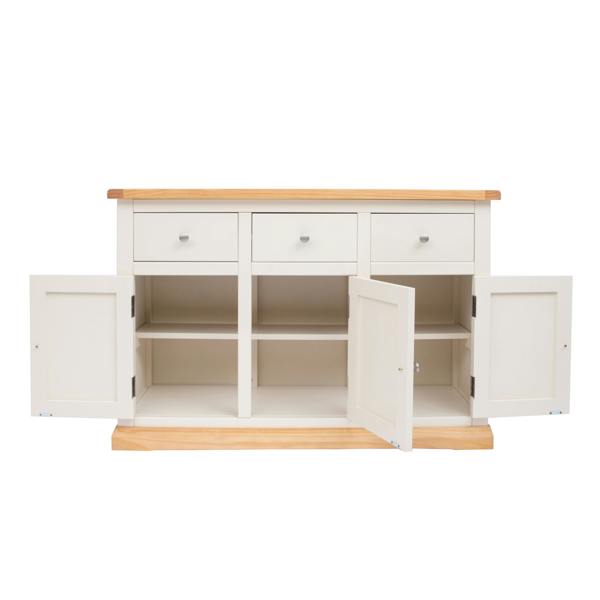Cabinet Bits Trevi Off White 3 Drawer 3 Door Sideboard Chrome Knob
