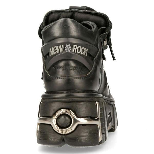 New Rock Black Gothic Ankle Boots-106-S1