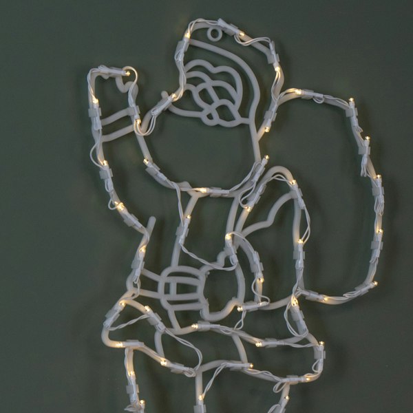 Samuel Alexander 44cm Battery Powered Light up Hanging Christmas Santa with Warm White Multi-Action LEDs