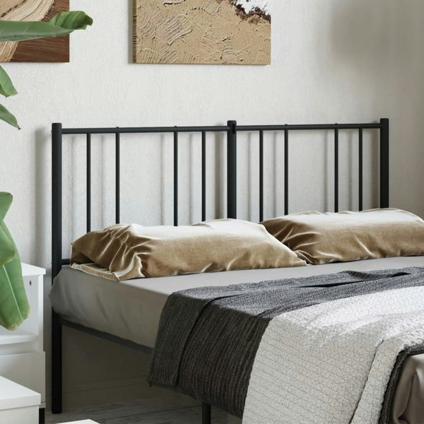 Berkfield Metal Headboard Black 150 cm