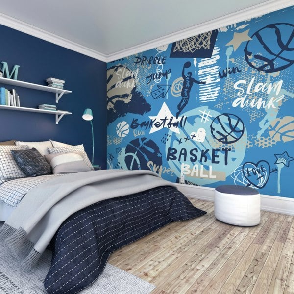 Origin Murals Graffiti Basketball - Blue