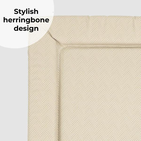 My Babiie Changing Mat - Oatmeal Herringbone