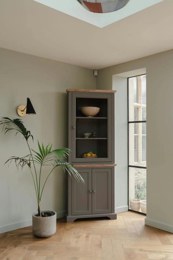 Statement Furniture Florence Corner Display Cabinet, Glass Door Assembled Dresser
